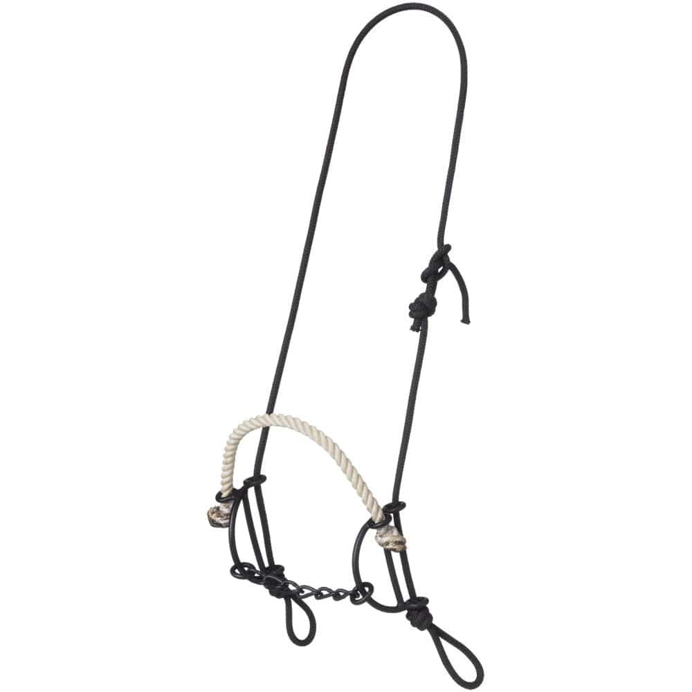 Rope Headstall with Rope Nose/Chain Gag Combo