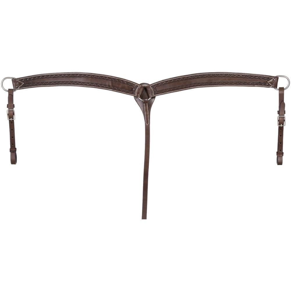 Zig Zag Tooled Premium Cowhide Breastcollar