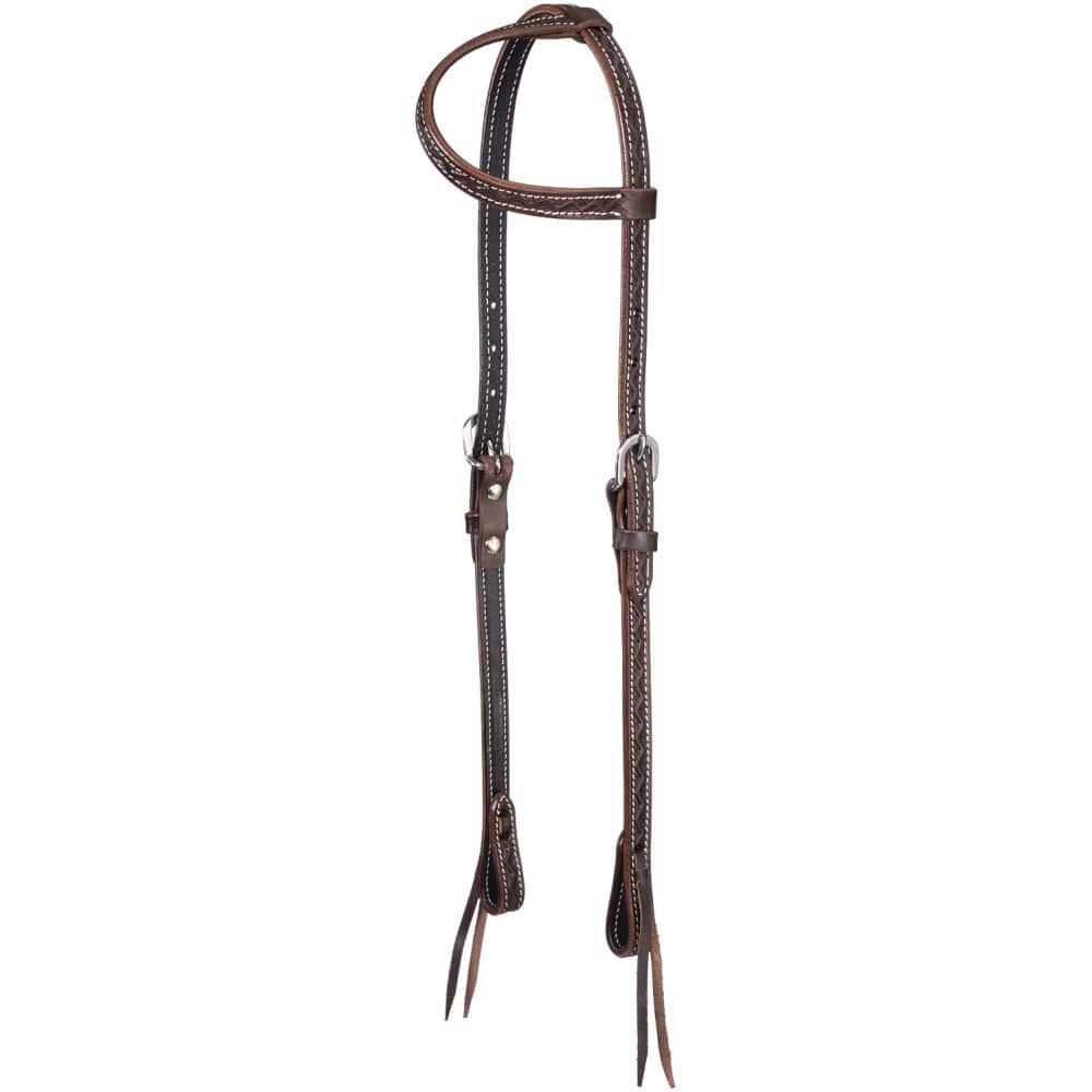 Zig Zag Tooled Premium Cowhide One Ear Headstall