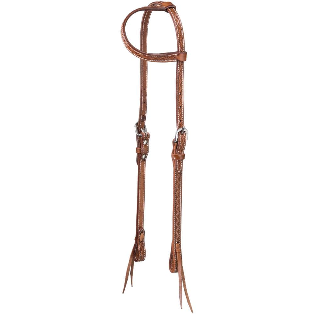 Zig Zag Tooled Premium Cowhide One Ear Headstall