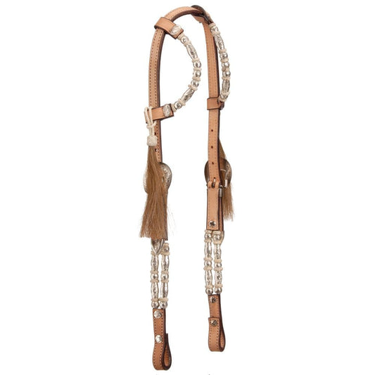 Royal King Ferrules/Rawhide Double Ear Show Headstall