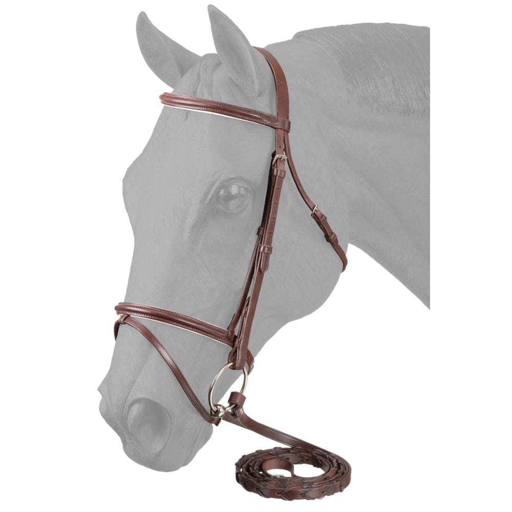 EquiRoyal Padded Flash Noseband Snaffle Bridle