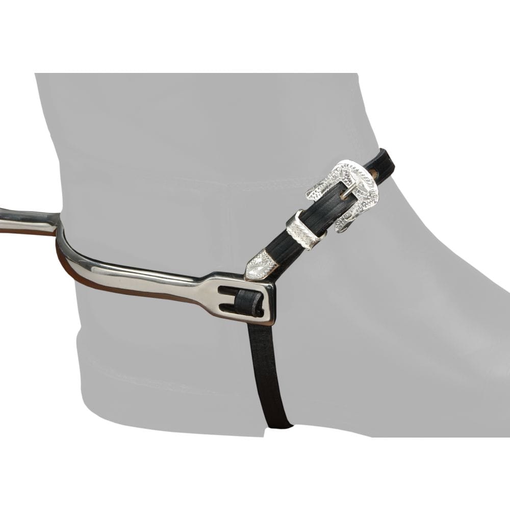 EquiRoyal® Silver Buckle Leather Spur Straps