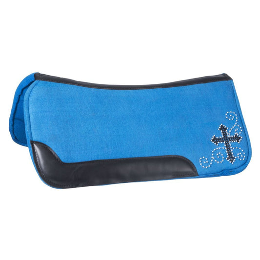 Contour Felt Saddle Pad with Crystal Cross Design