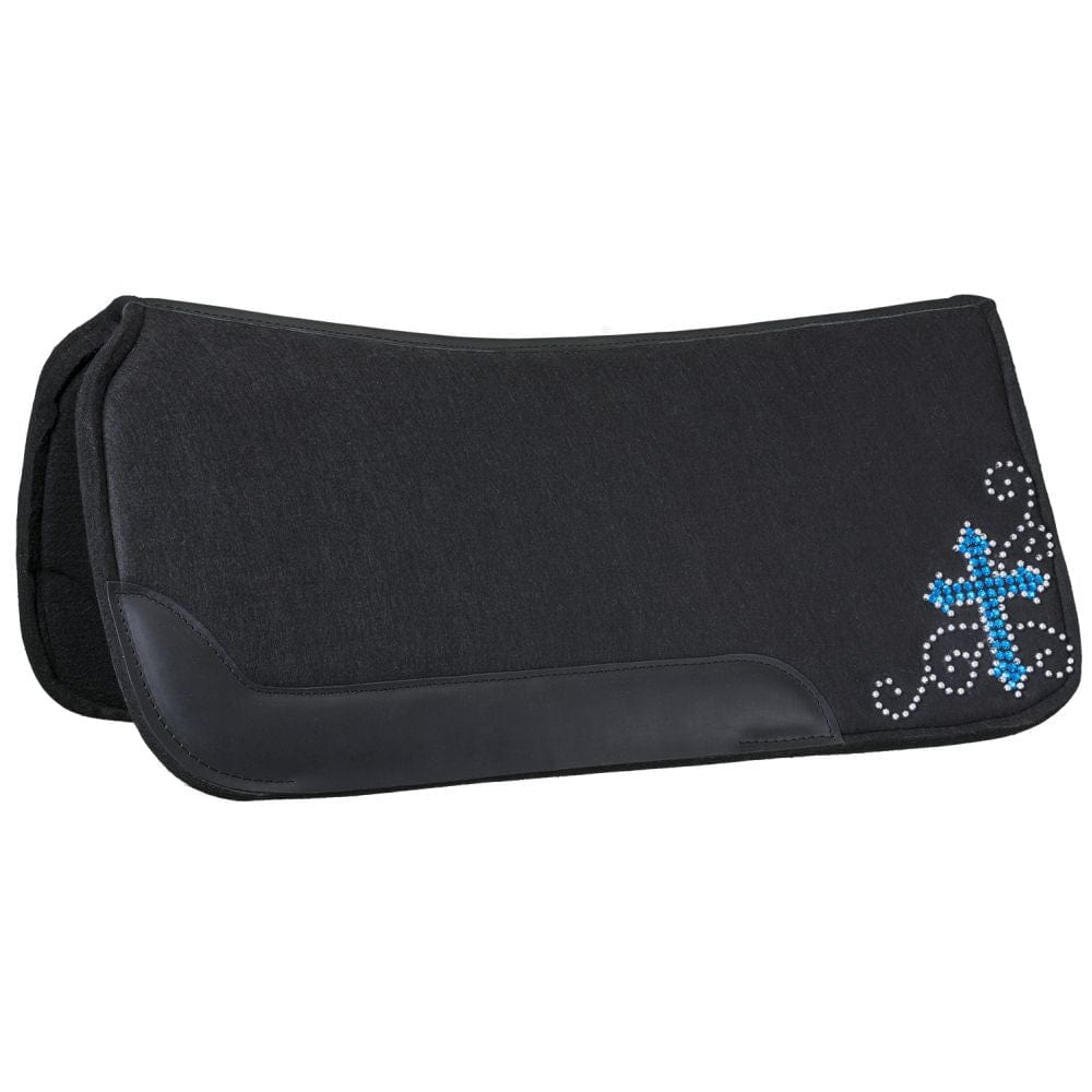 Contour Felt Saddle Pad with Crystal Cross Design