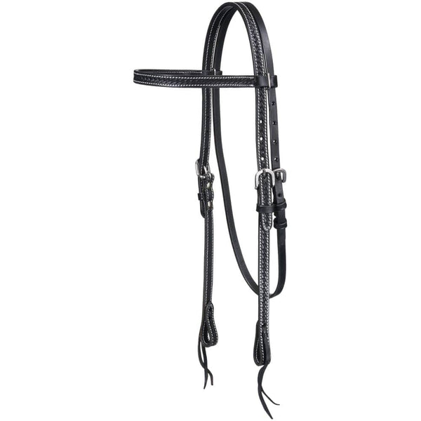 Browband Headstall with Basket Tooling and Tie Ends