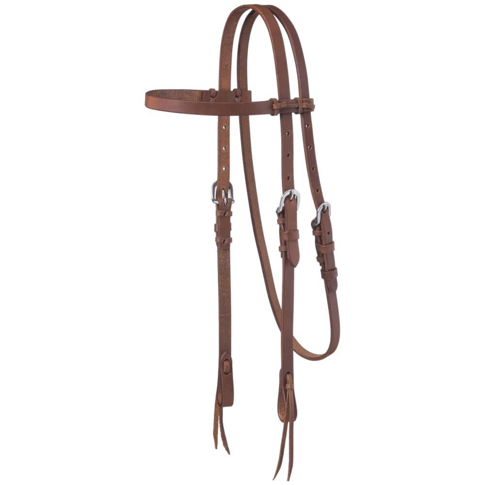 Harness Leather Browband Headstall w/Tie Ends