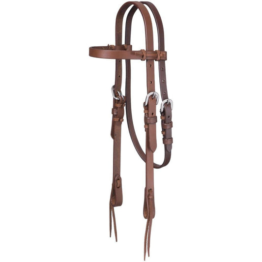 Pony Harness Leather Browband Headstall with Tie Ends