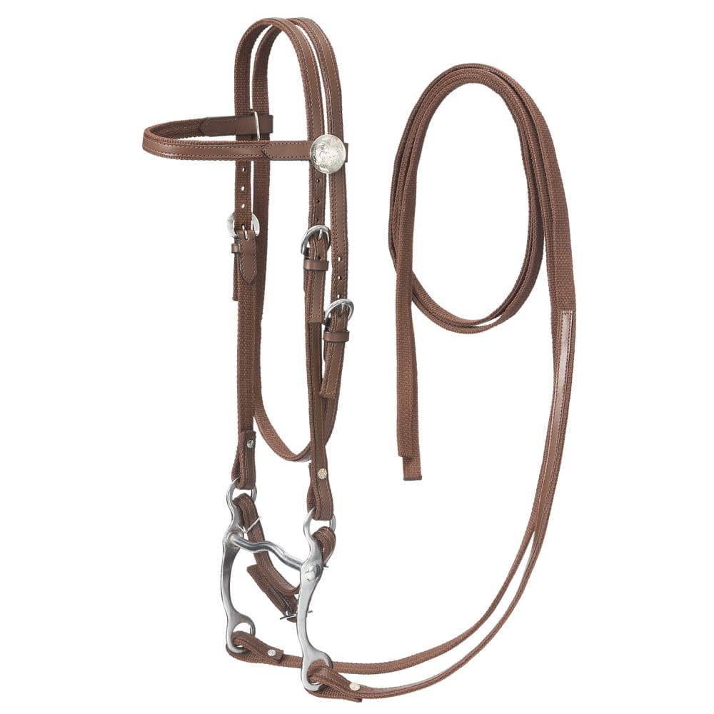 King Series® Nylon Browband Bridle with Leather Overlay