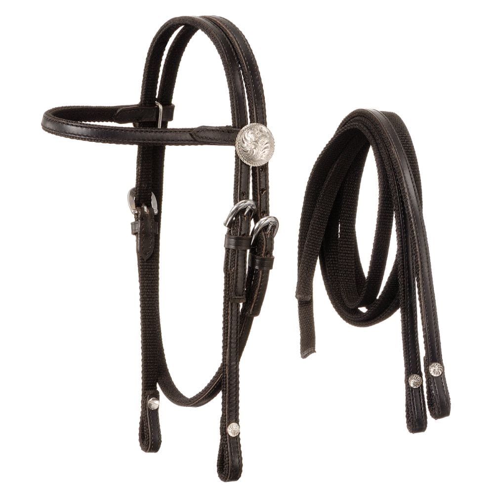 King Series® Nylon Mini Browband Bridle with Leather Overlay