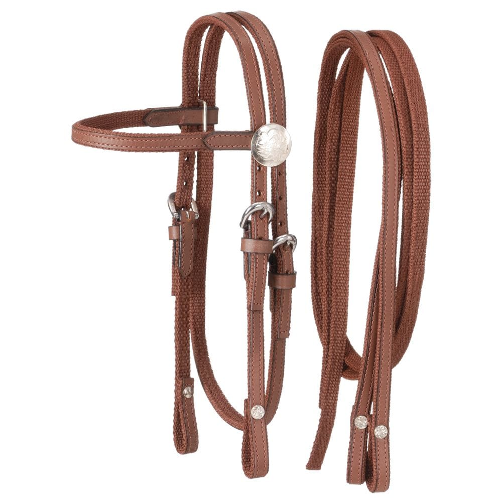 King Series® Nylon Mini Browband Bridle with Leather Overlay