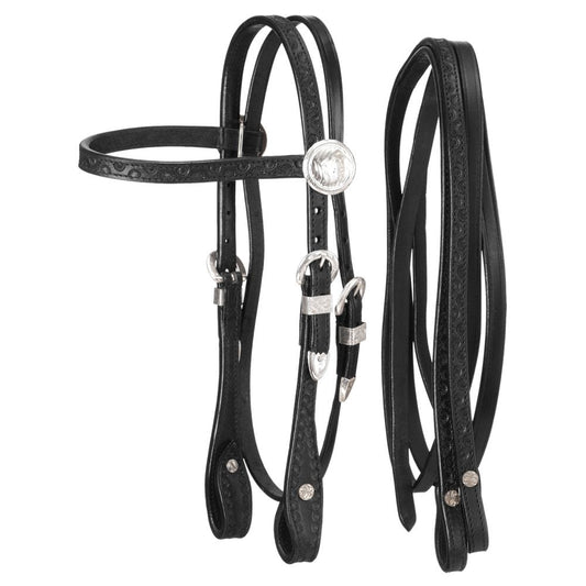 King Series® Miniature Silver Browband Headstall with Reins