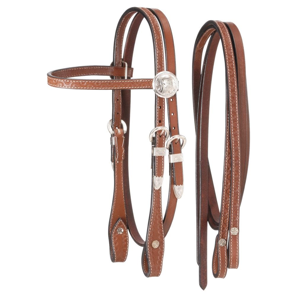 King Series® Miniature Silver Browband Headstall with Reins