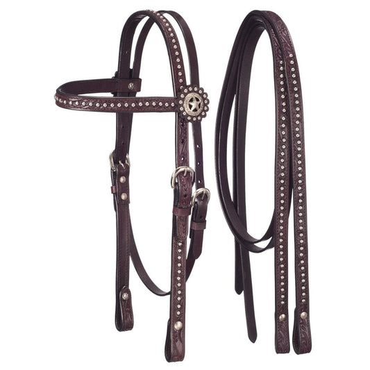 King Series® Silver Dots Mini Headstall with Reins