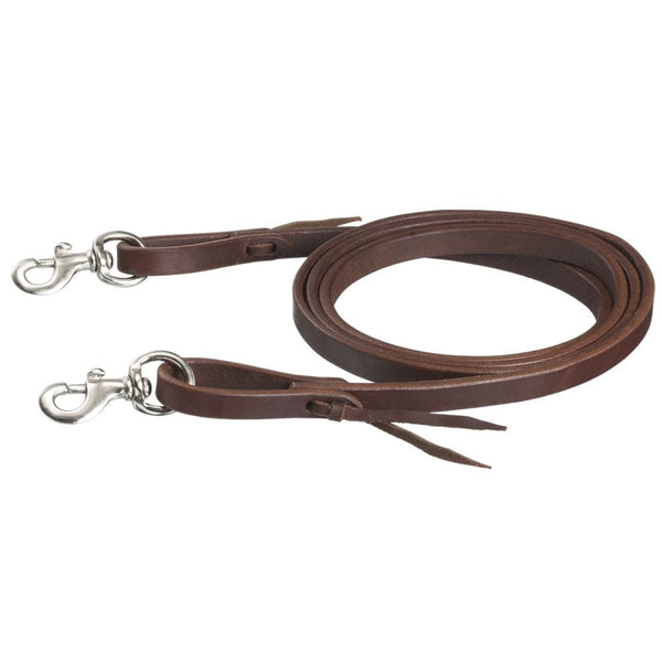 Tough1® Premium Harness Leather Roping Reins with Waterloop Snap Ends