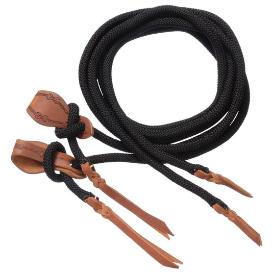 Tough-1 Cord Split Reins with Slobber Straps