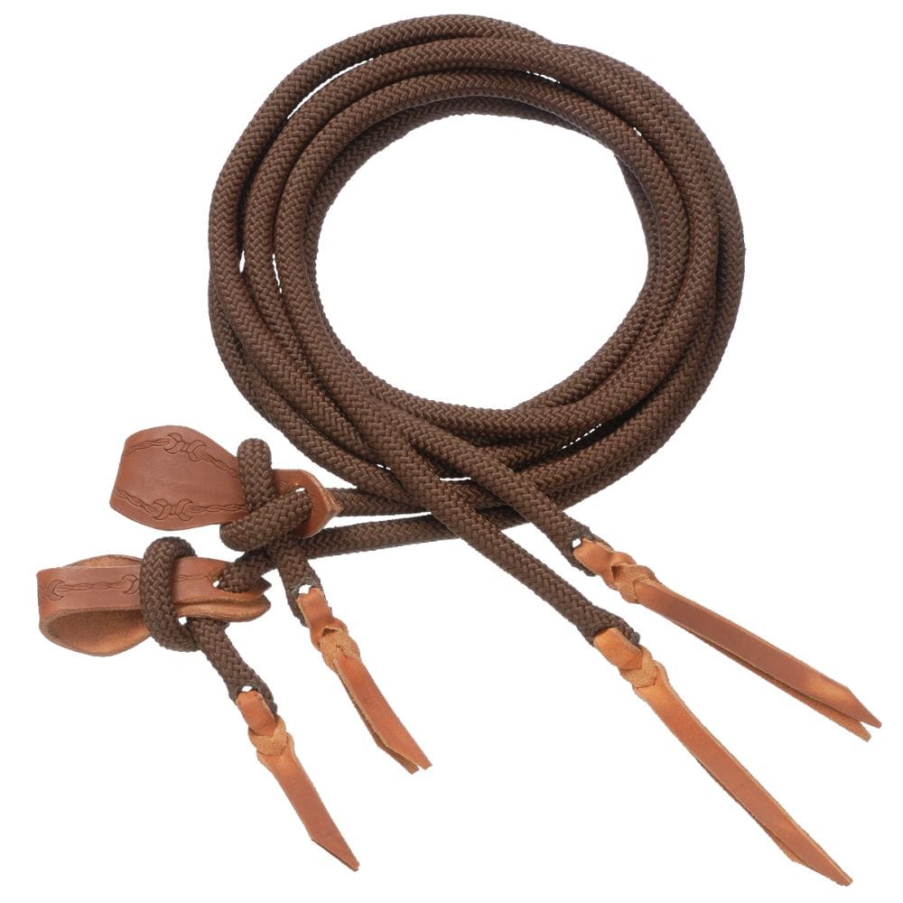 Tough-1 Cord Split Reins with Slobber Straps