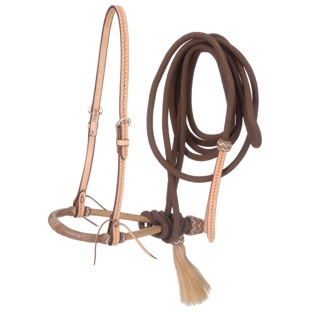 Tough-1 Basketweave Bosal Hanger, Bosal and Cord Mecate