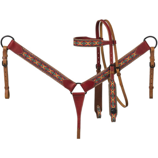 Printed Brow Headstall and Breastcollar Set