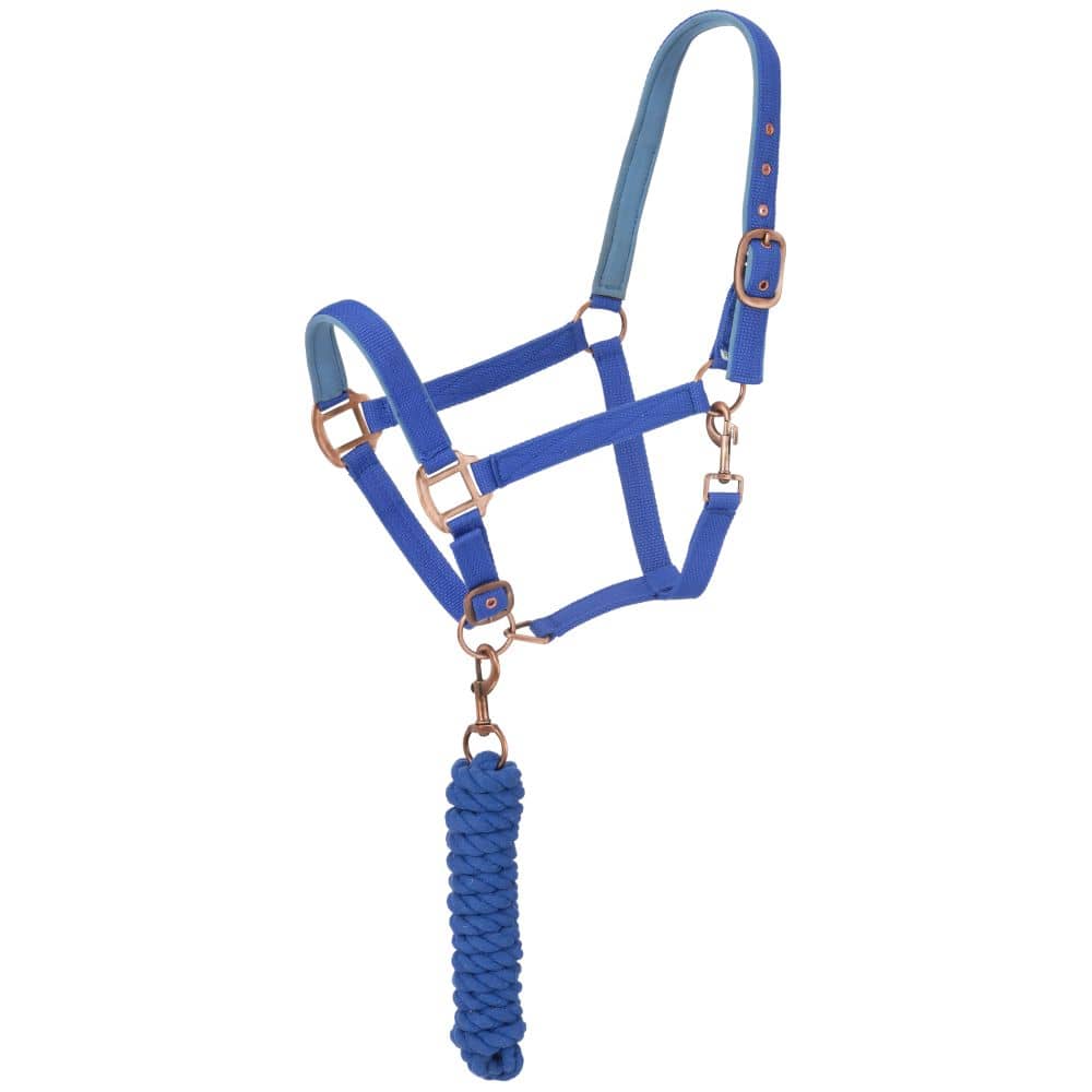 Tough1® Padded Horse Halter with Antique Hardware and Lead Rope