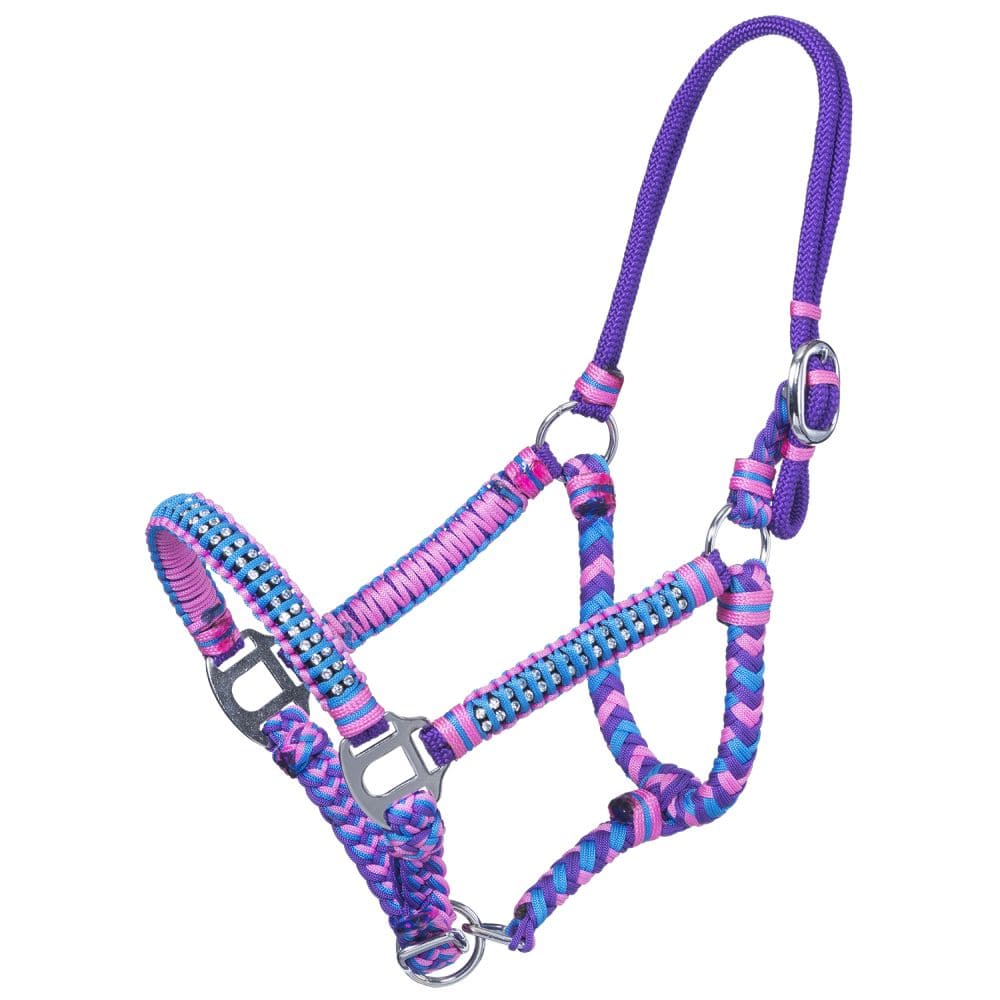 Tough1® Mini Braided Cord Halter with Crystal Accents