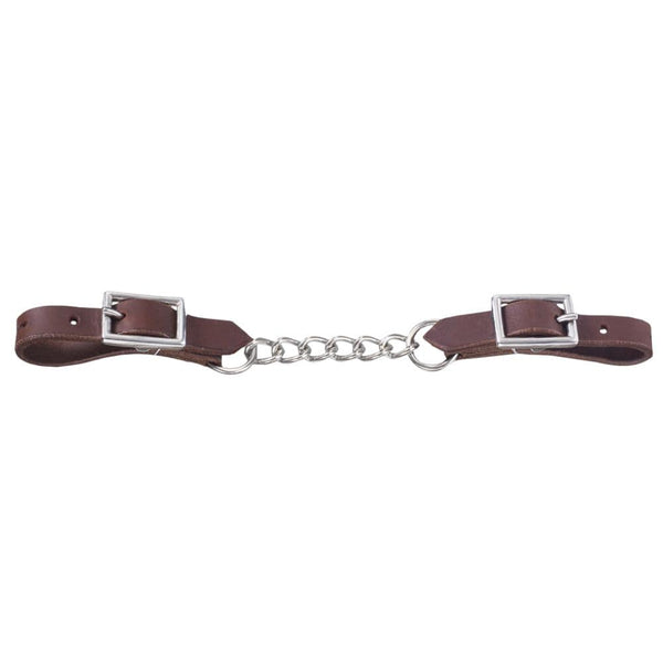 Tough1® Harness Leather Curb Strap with Single Chain