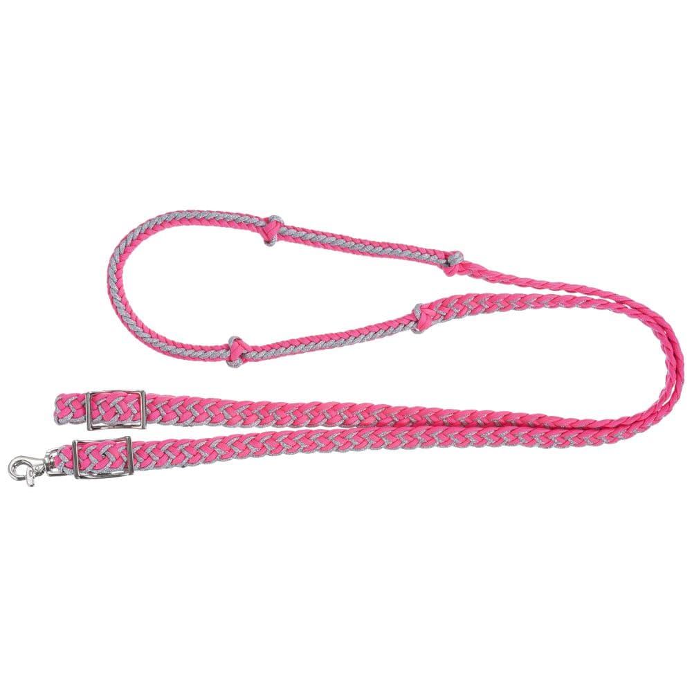 Tough1® Metallic Cord Knotted Roping Reins