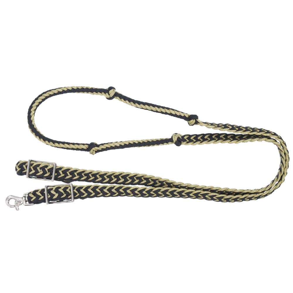 Tough1® Metallic Cord Knotted Roping Reins