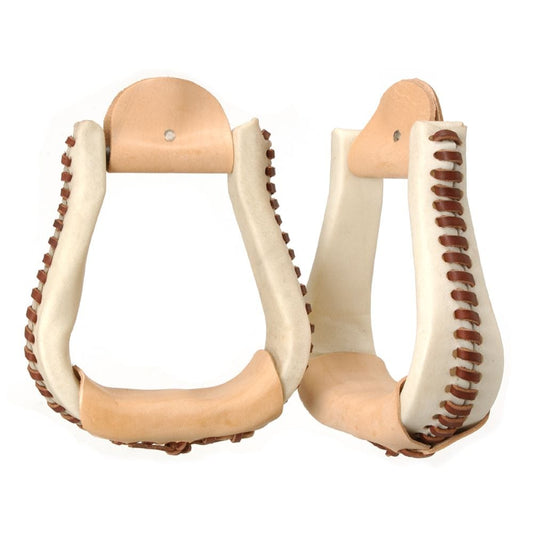 Tough1® Laced Rawhide Bell Stirrups