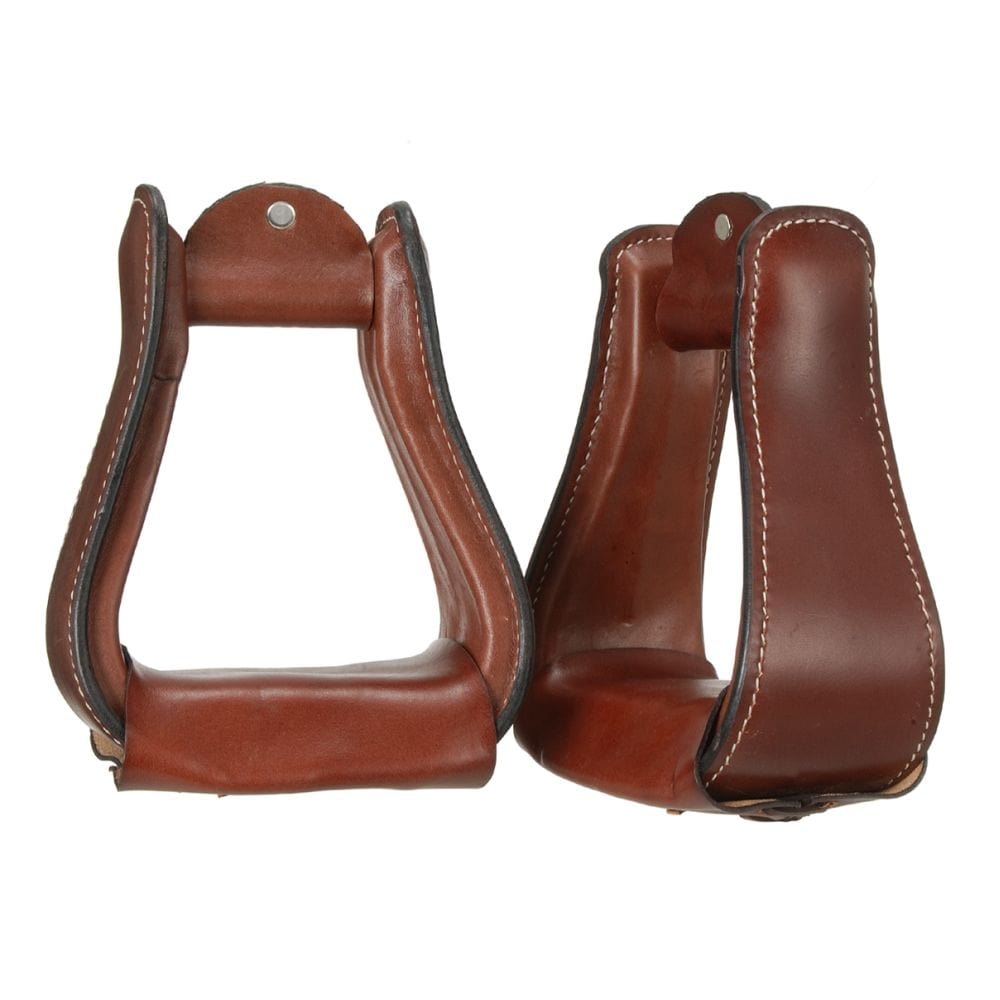 Tough1® Wide Leather Covered Stirrups