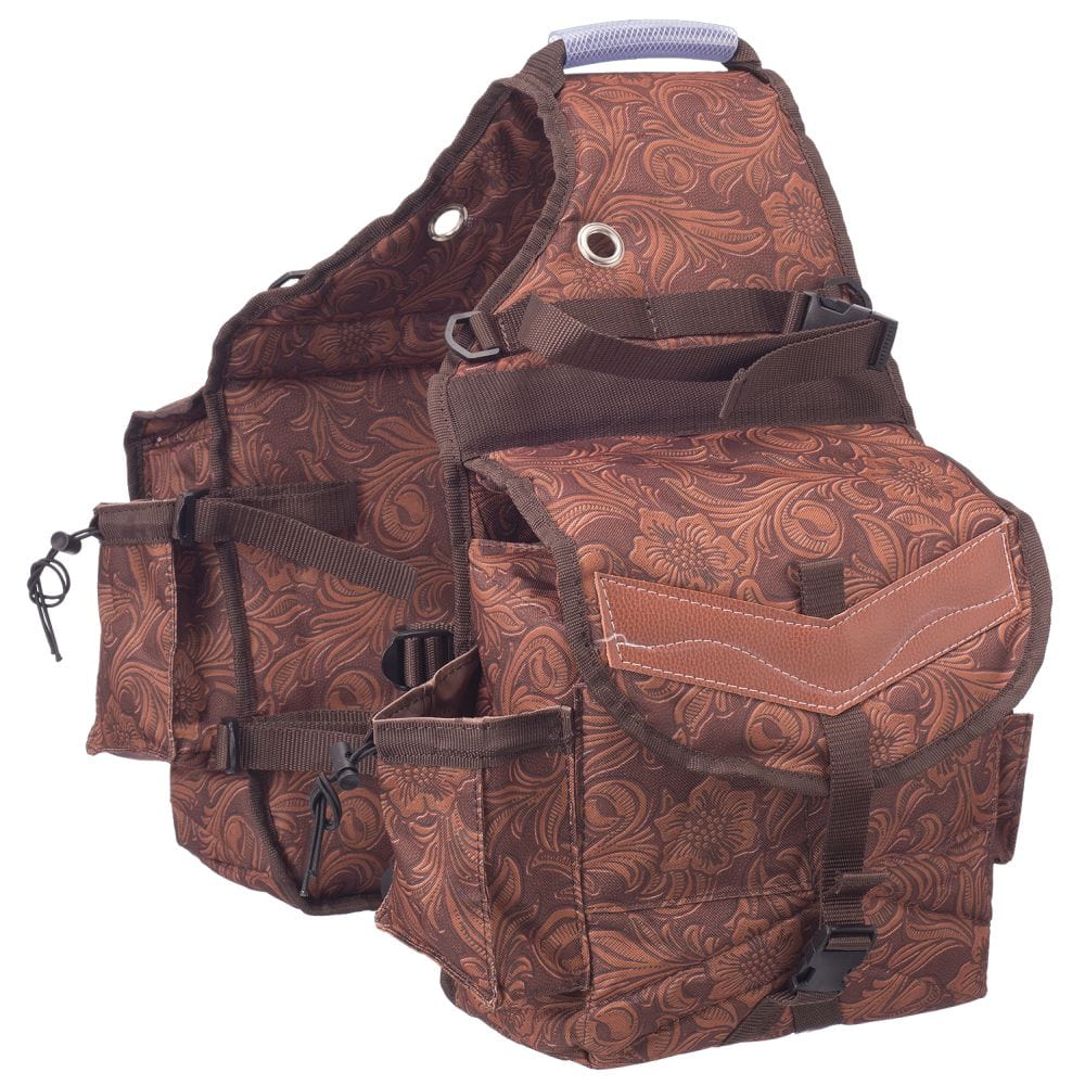 Tough-1 Multi-Pocket Insulated Nylon Saddle Bag in Prints