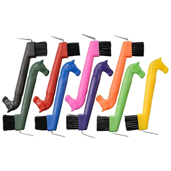 Tough1® Horse Head Hoof Pick/Brush Combination - 6 Pack