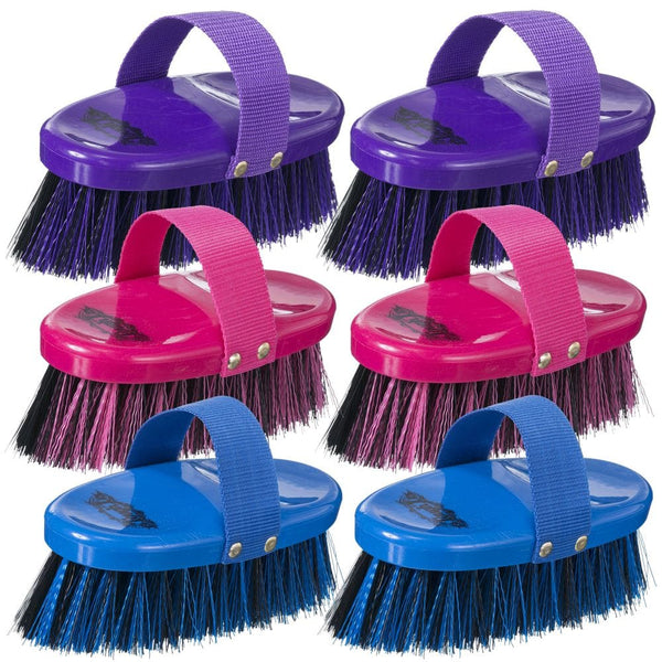 Tough1® Comfort Grip Angled Medium and Soft Bristle Brush - 6 Pack