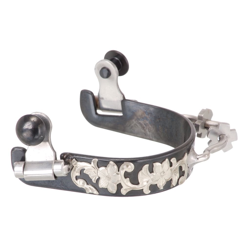 Tough1® Black Steel Floral Bumper Spurs