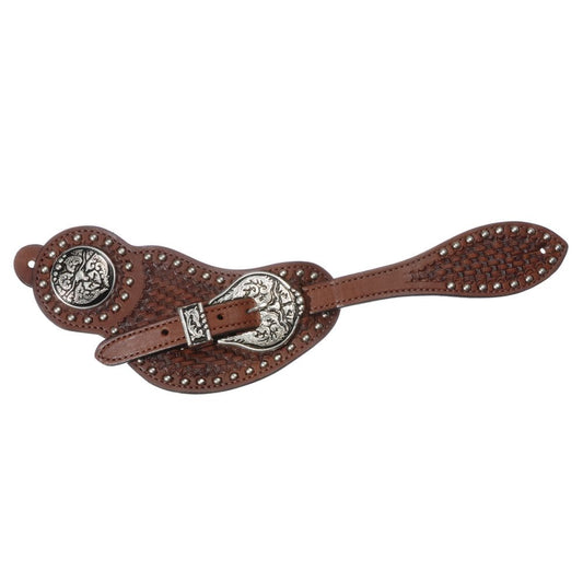 Royal King® Basketweave Spur Straps with Steer Conchos