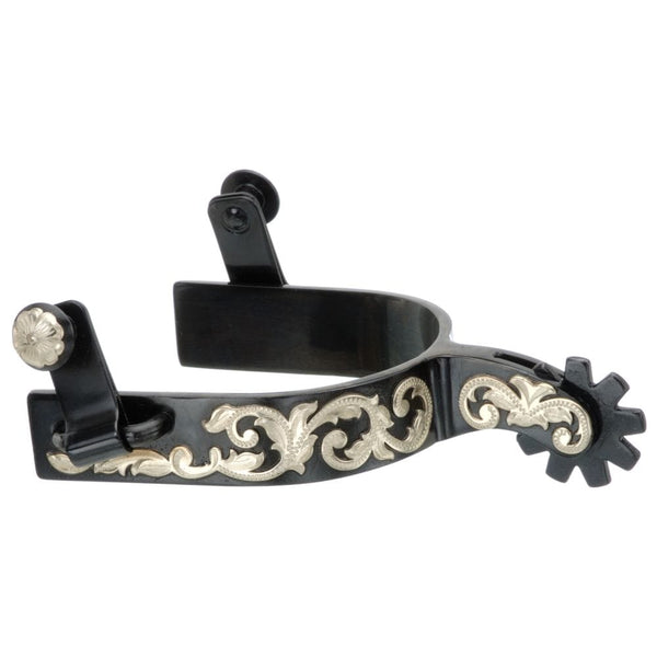 Tough1® Spurs with Silver Floral Overlay