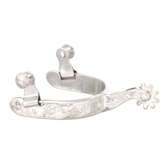 Tough1® Ladies Silver Show Spurs with Crystals