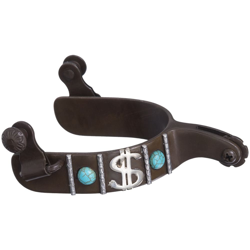 Tough1® Antique Turquoise Stone & Dollar Sign Spurs