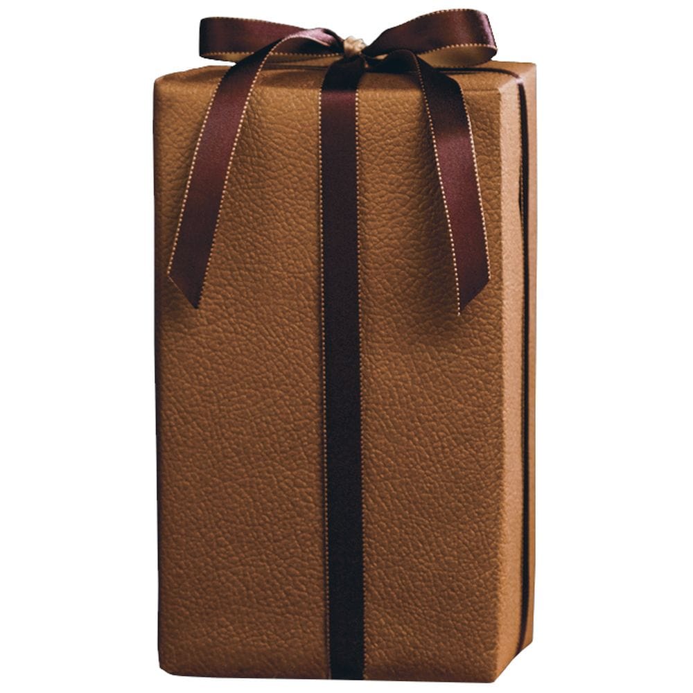 Brown Embossed Leather Gift Wrap