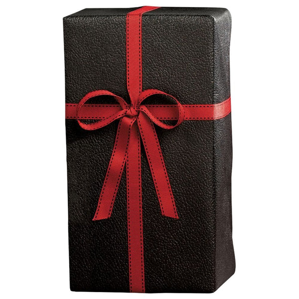 Black Embossed Leather Gift Wrap