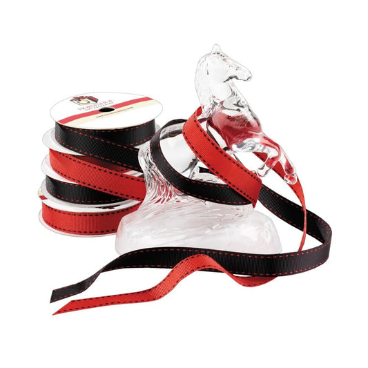 Black Ribbon with Red Stitching