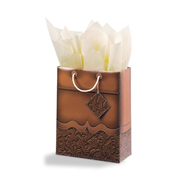 Tooled Leather Medium Gift Bag