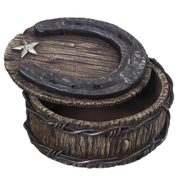 Horseshoe and Barbwire Trinket Box