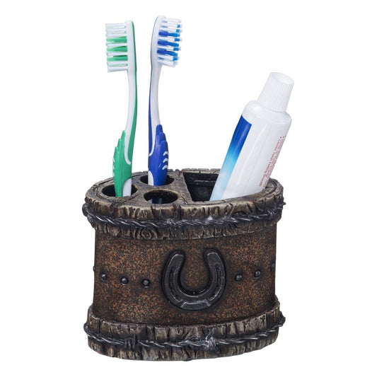 Horseshoe and Barbwire Toothbrush Holder