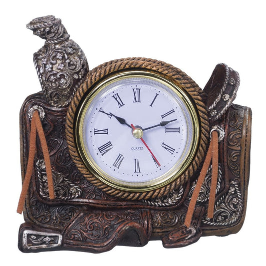 Western Saddle Tabletop Clock