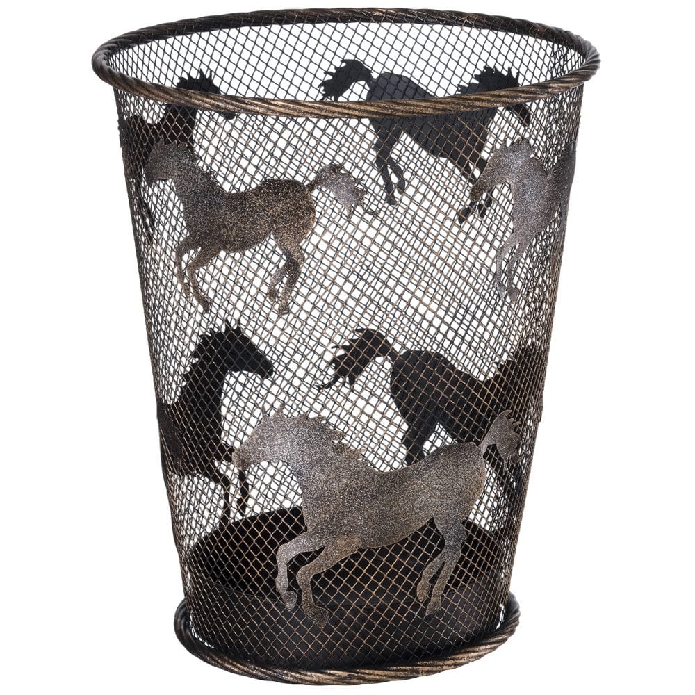 Mesh Wire Horse Wastebasket