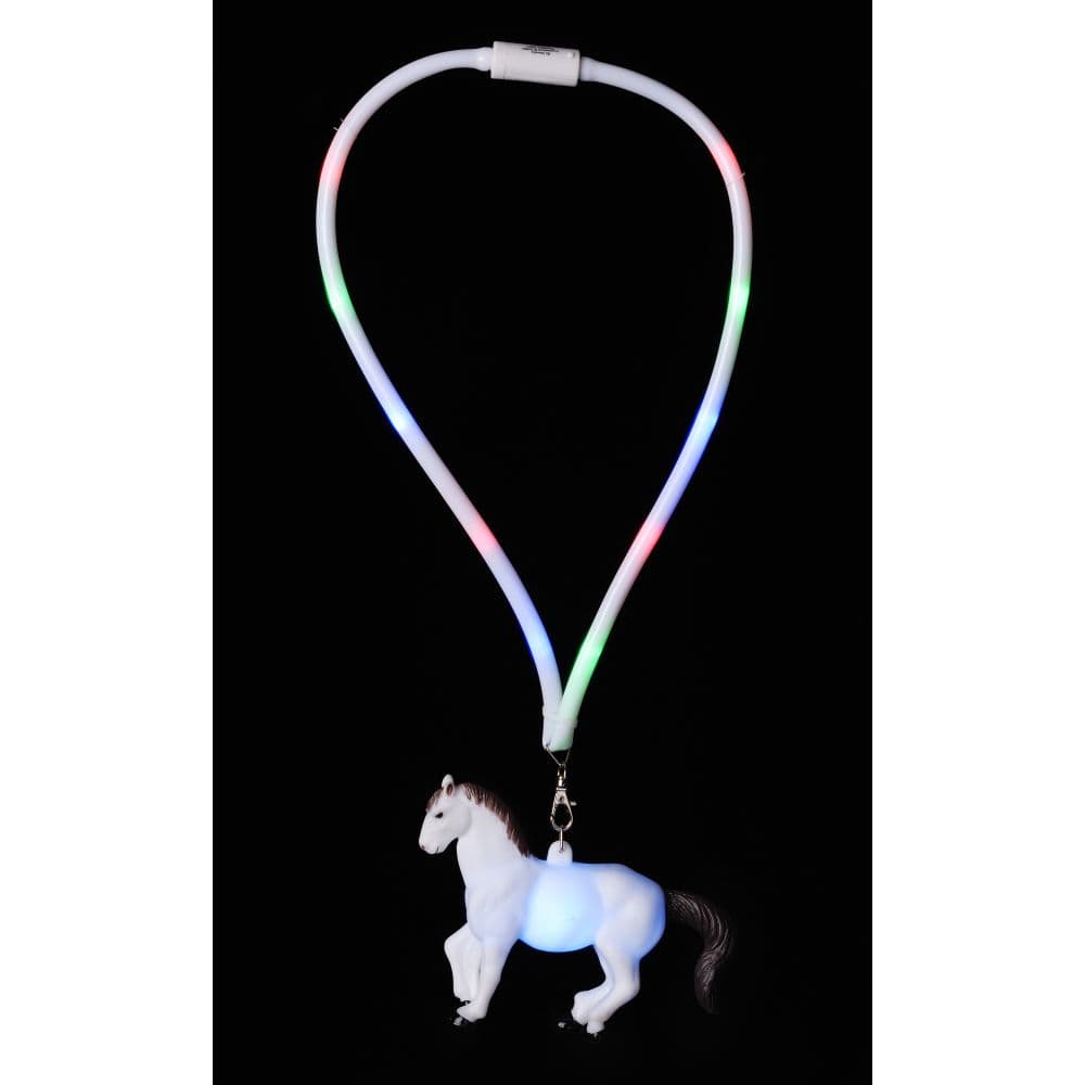 LED White Horse Necklace