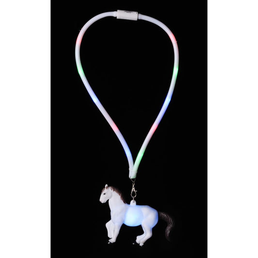 LED White Horse Necklace