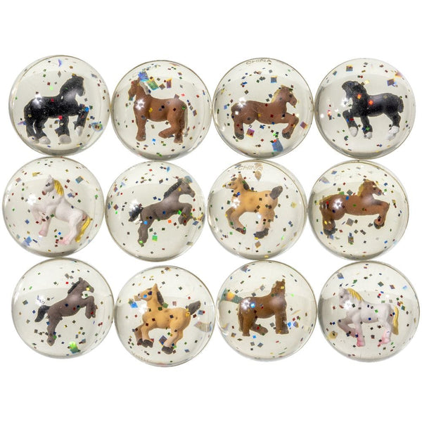 12 Pack Horse Bouncy Balls