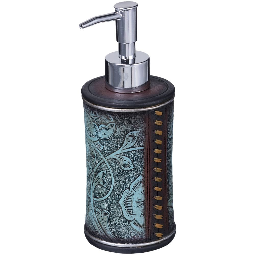 Turquoise Floral Soap Pump